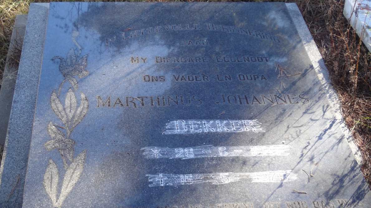 BEKKER Marthinus Johannes  -1975
