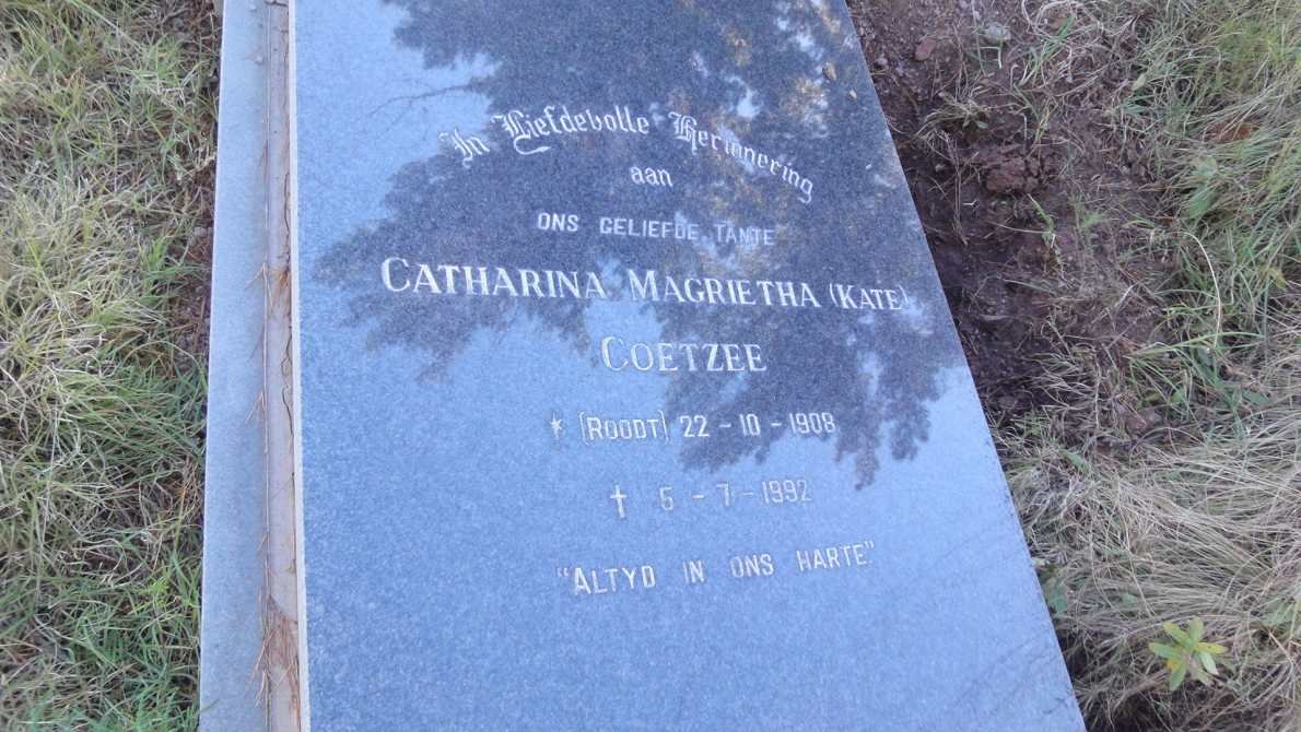 COETZEE Catharina Magrietha nee ROODT 1908-1992
