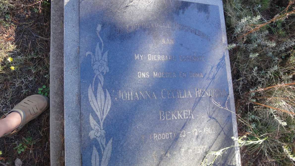 BEKKER Johanna Cecilia Hendrina nee ROODT 1902-1977