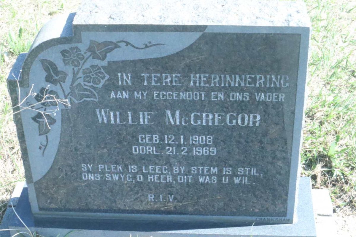 McGREGOR Willie 1908-1969