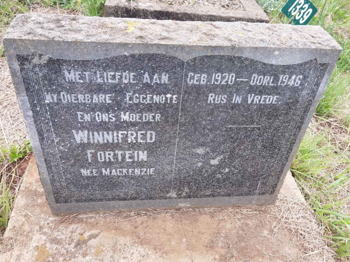 FORTEIN Winnifred nee MACKENZIE 1920-1946