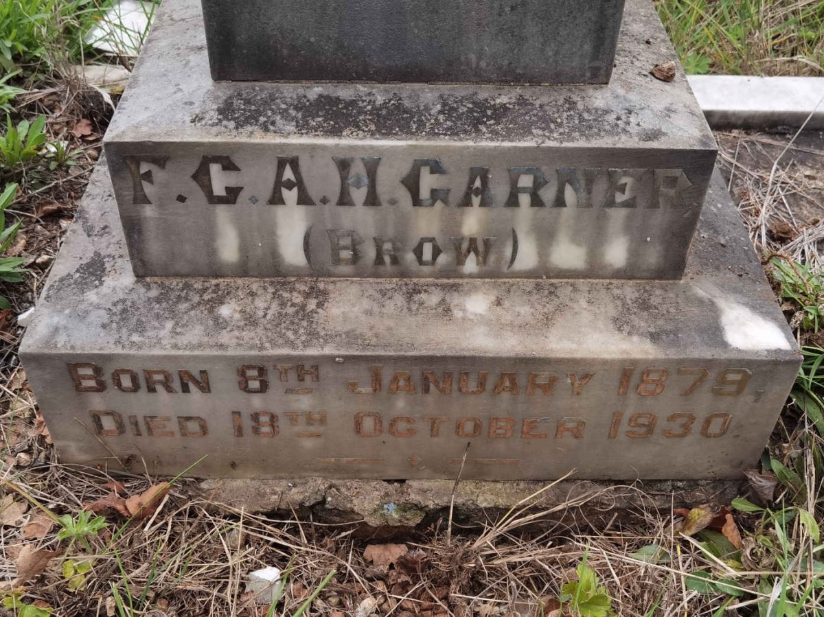 GARNER F.C.A.H. nee BROW 1879-1930