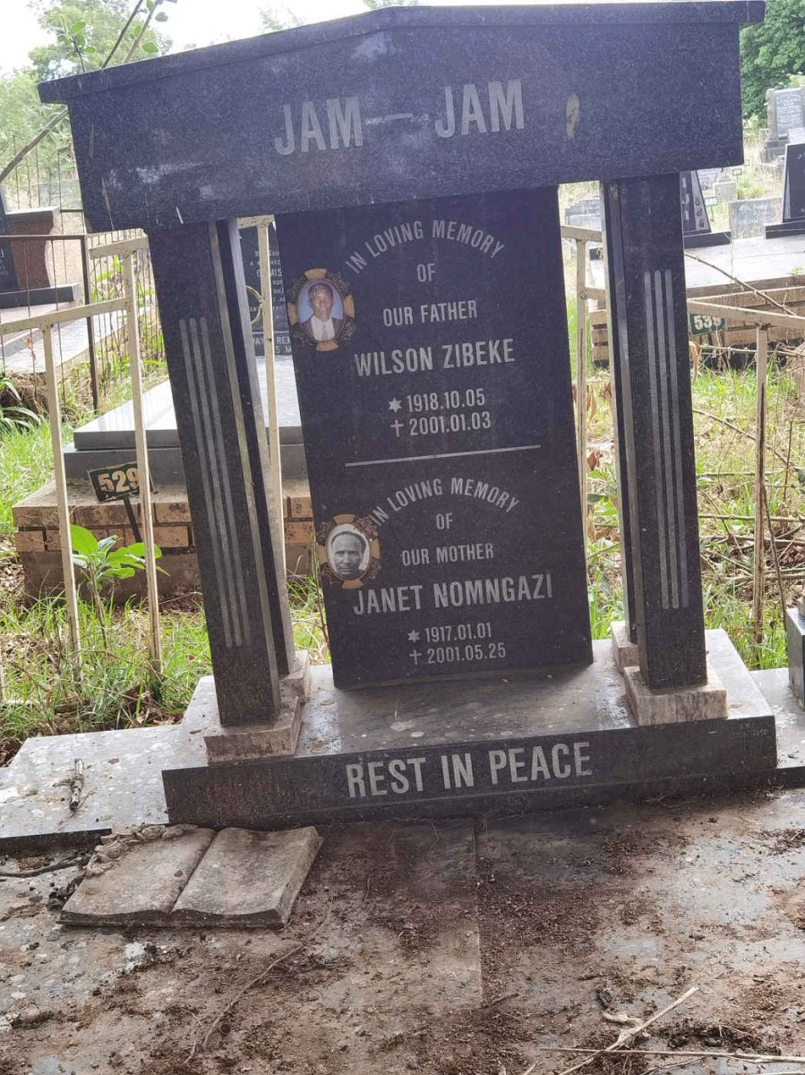 JAM Wilson Zibeke, JAM 1918-2001 &amp; Janet Nomngazi 1917-2001