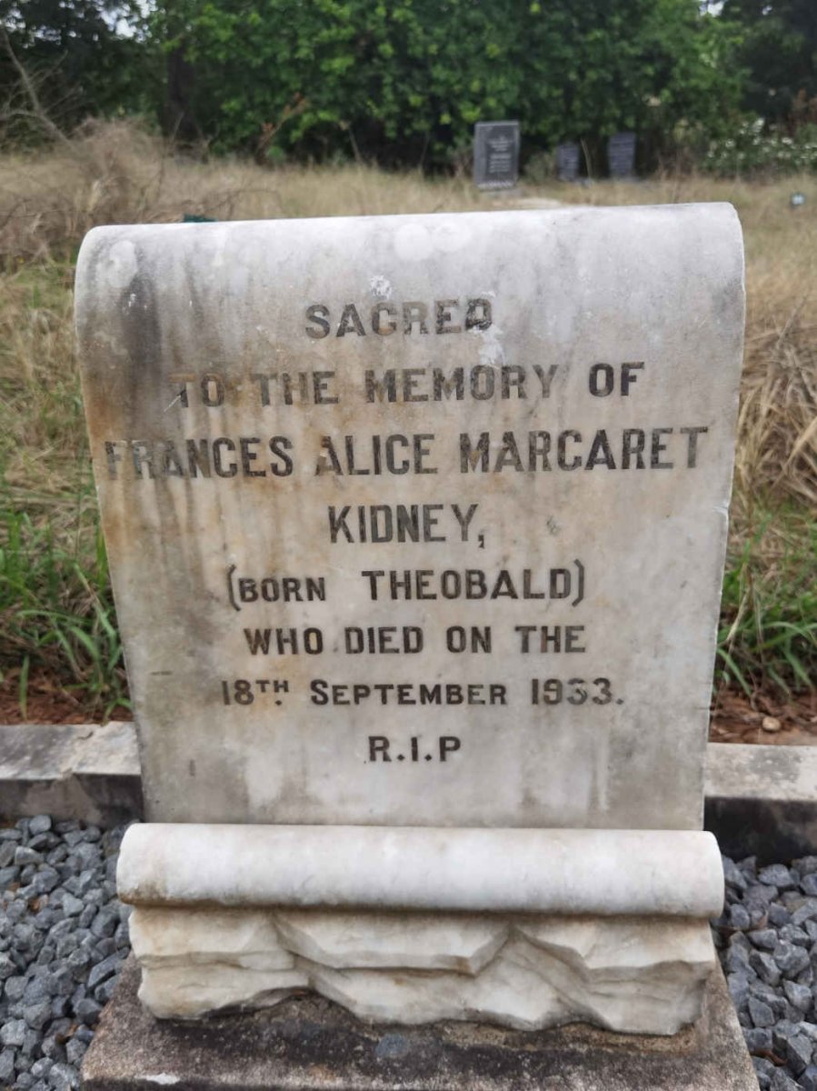 KIDNEY Frances Alice Margaret nee THEOBALD -1933