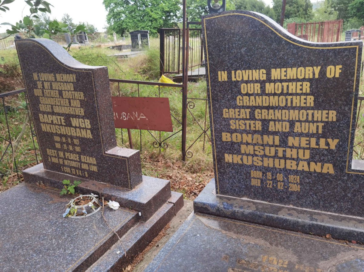 NKUSHUBANA Bapate WGB 1922-1991 &amp; Bonani Nelly Msuthu 1924-2004