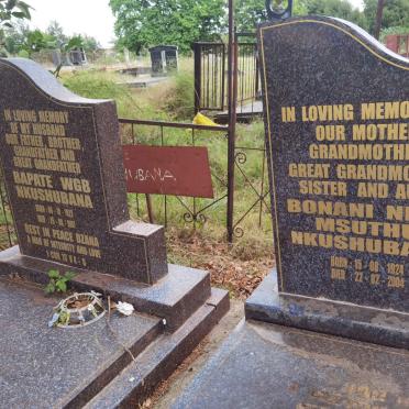 NKUSHUBANA Bapate WGB 1922-1991 &amp; Bonani Nelly Msuthu 1924-2004