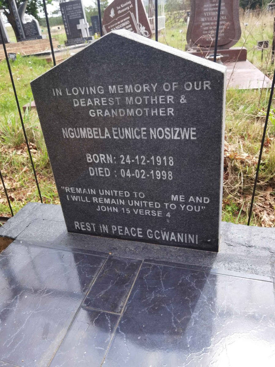 NOSIZWE Ngumbela Eunice 1918-1998