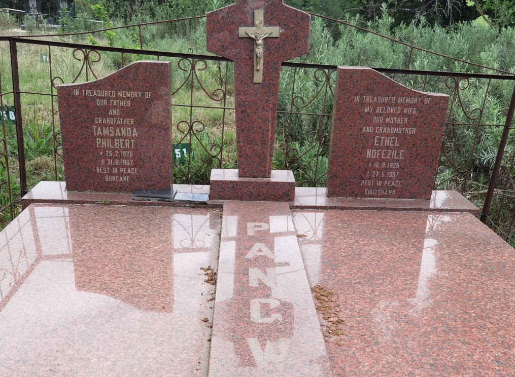 PANGWA Tamsanda Philbert 1925-1997 &amp; Ethel Nofezile 1926-1957