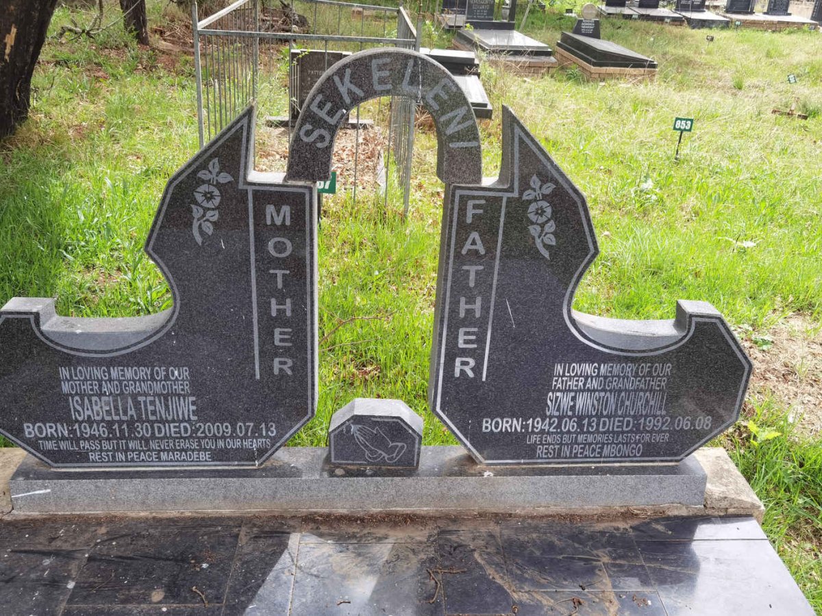 SEKELENI Sizwe Winston Churchill 1942-1992 &amp; Isabella Tenjiwe 1946-2009