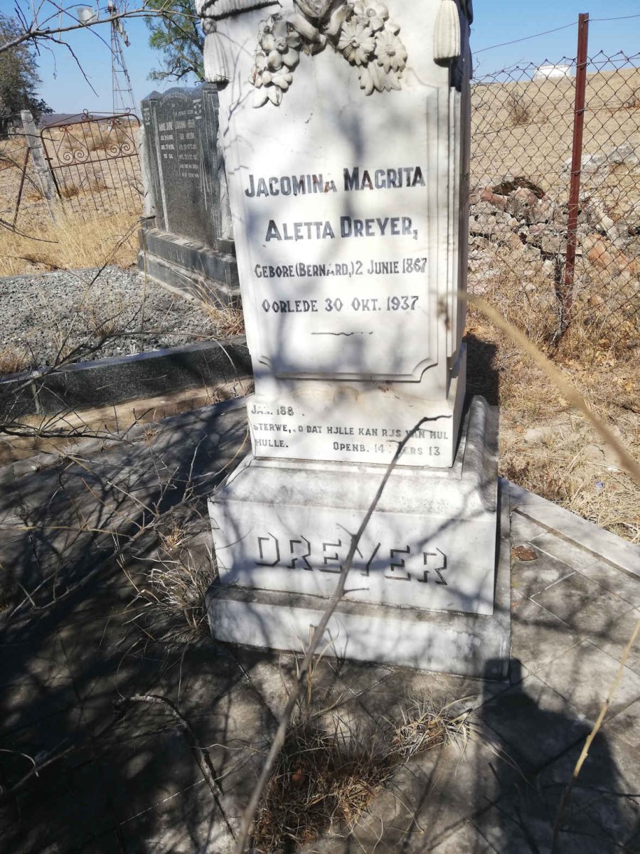 DREYER Jacomina Magrita Aletta nee BERNARD 1867-1937