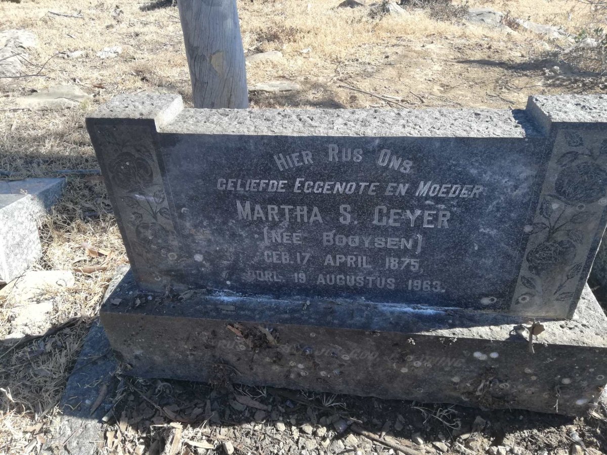 GEYER Martha S. nee BOOYSEN 1875-1963