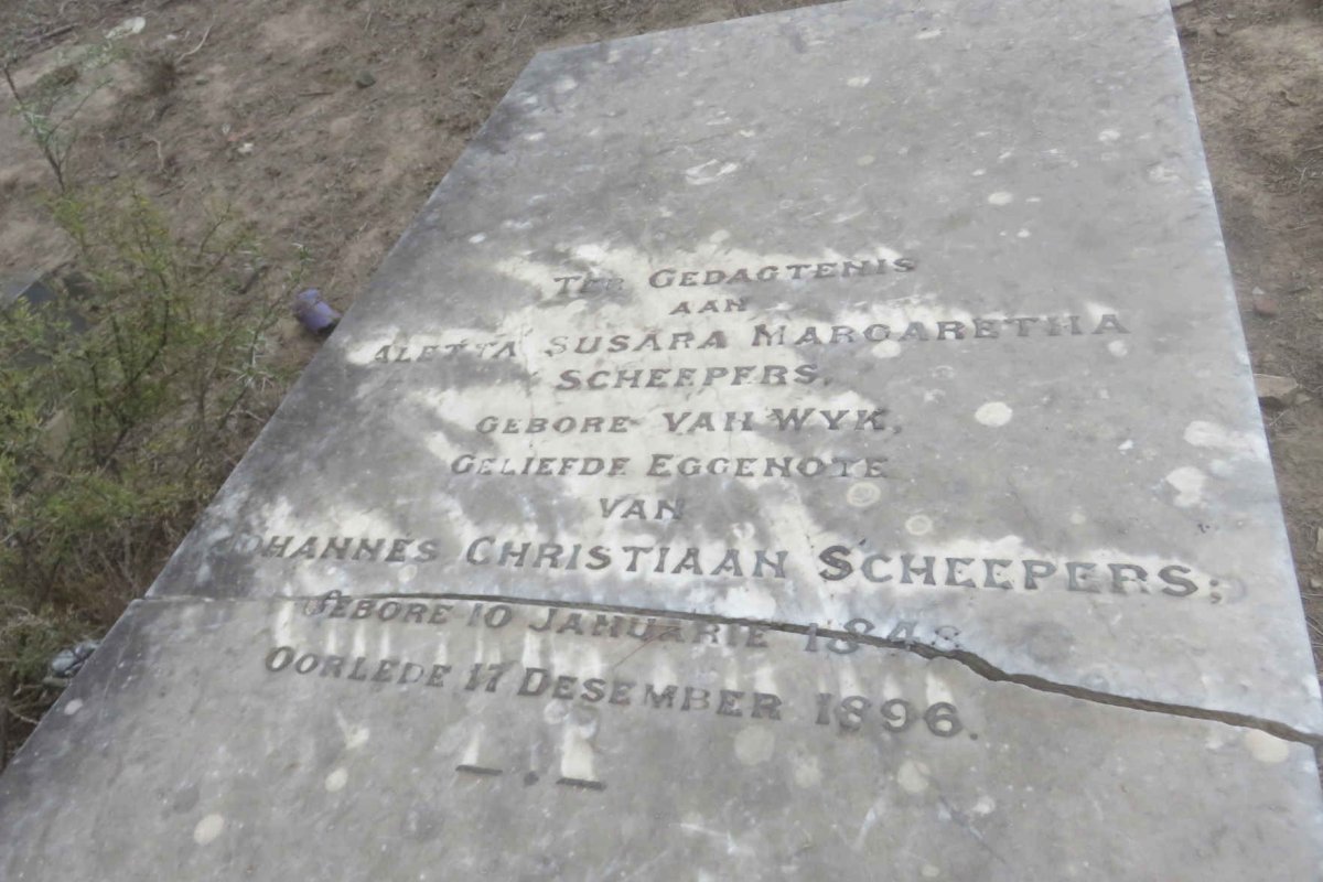 SCHEEPERS Aletta Susara Margaretha nee VAN WYK 1848-1896