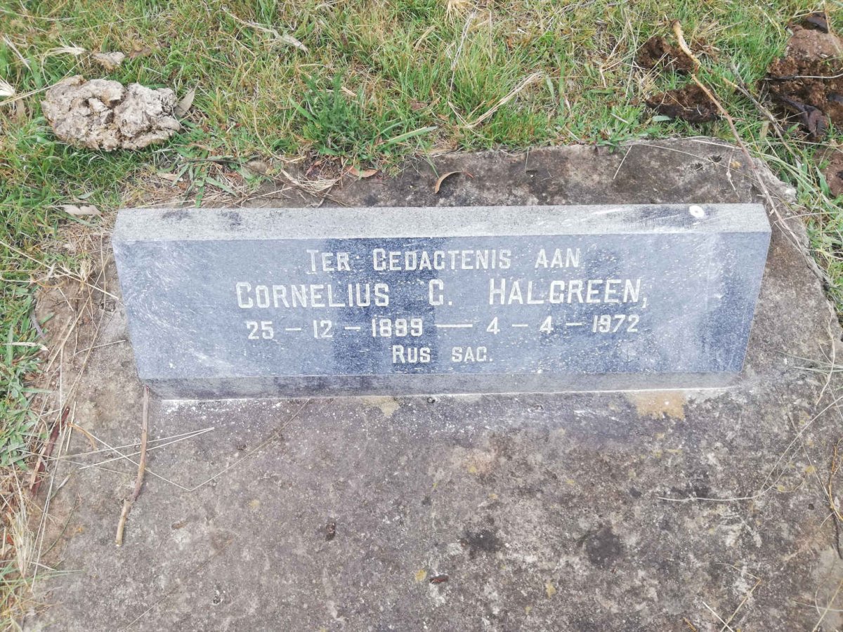 HALGREEN Cornelius G. 1899-1972