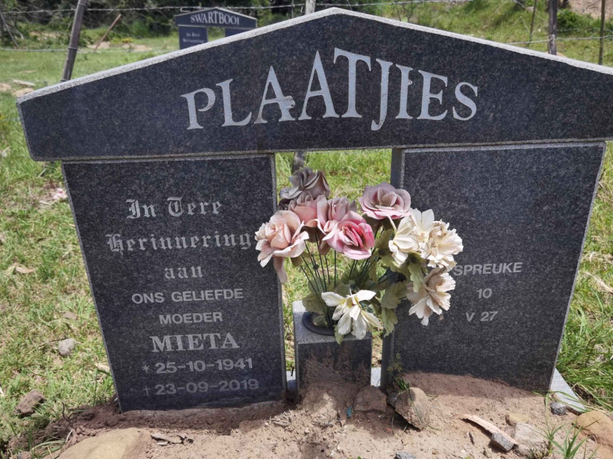 PLAATJIES Mieta 1941-2019