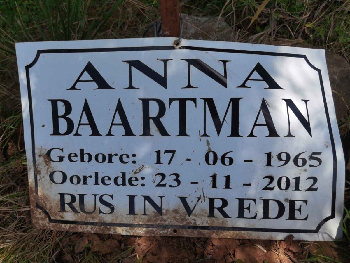 BAARTMAN Anna 1965-2012