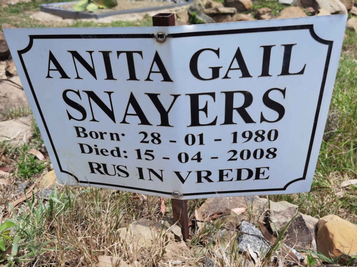SNAYERS Anita Gail 1980-2008