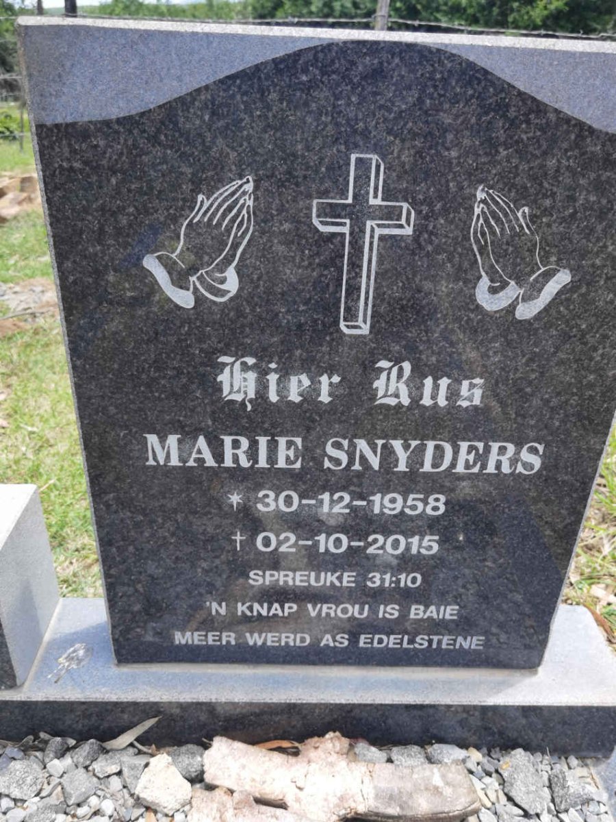 SNYDERS Marie 1958-2015
