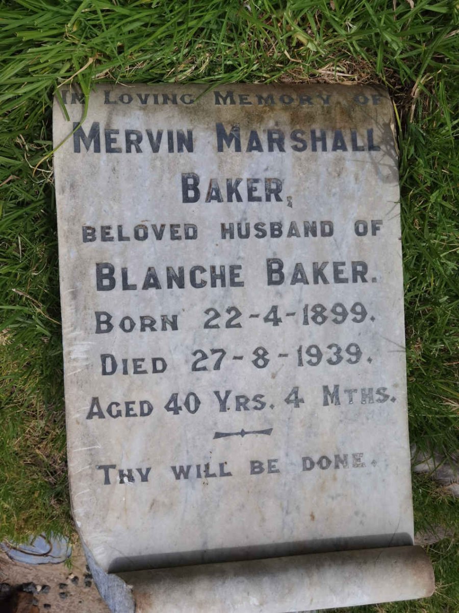 BAKER Mervin Marshall 1899-1939