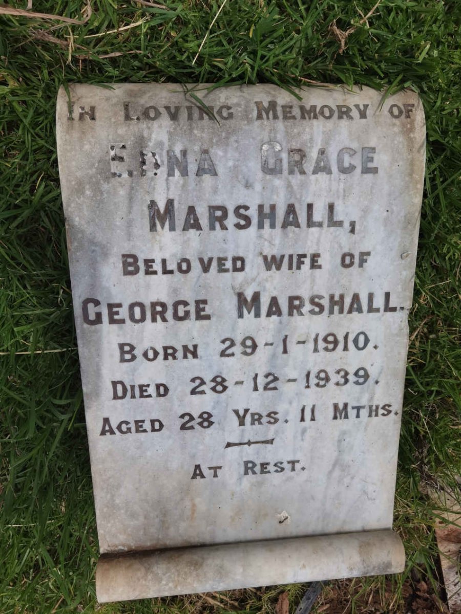 MARSHALL Edna Grace 1910-1939