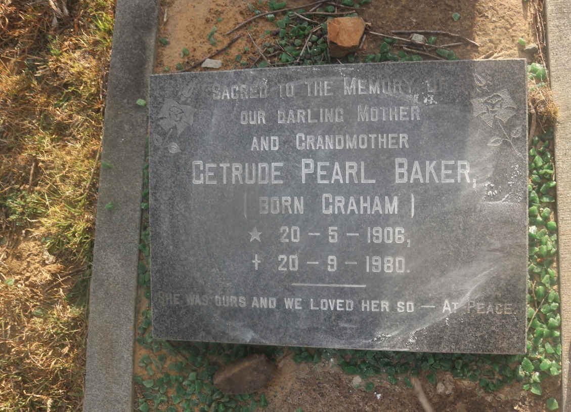 BAKER Gertrude Pearl nee GRAHAM 1906-1980