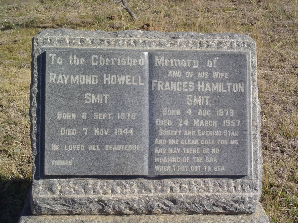 SMIT Raymond Howell 1878-1944 &amp; Frances Hamilton 1879-1957