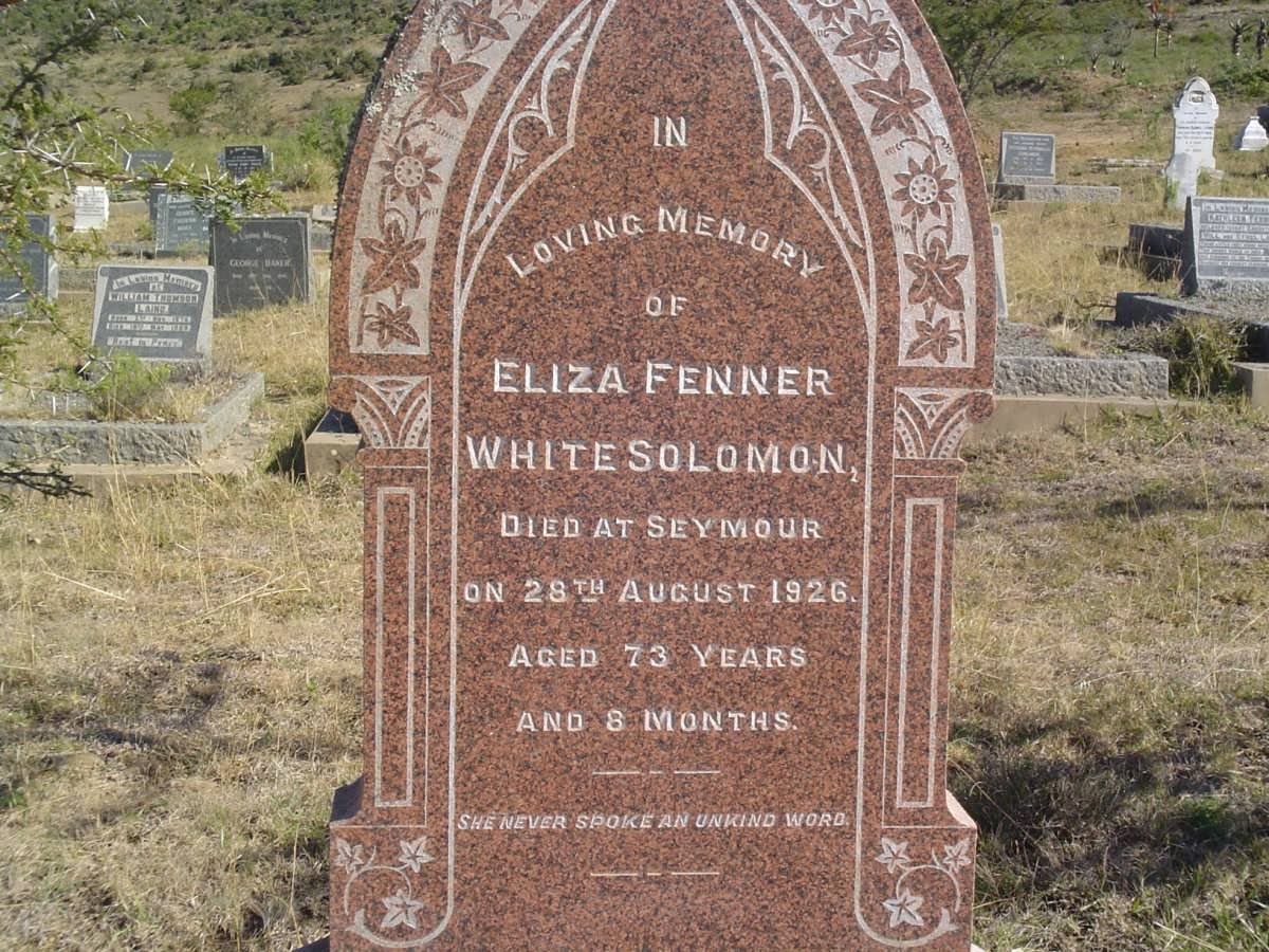 SOLOMON Eliza Fenner White -1926