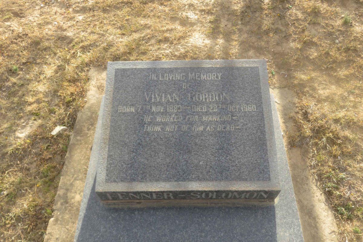 SOLOMON Vivian Gordon, FENNER 1883-1960