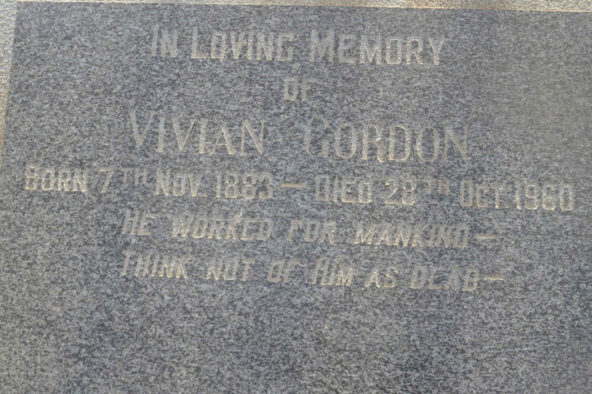 SOLOMON Vivian Gordon, FENNER 1883-1960