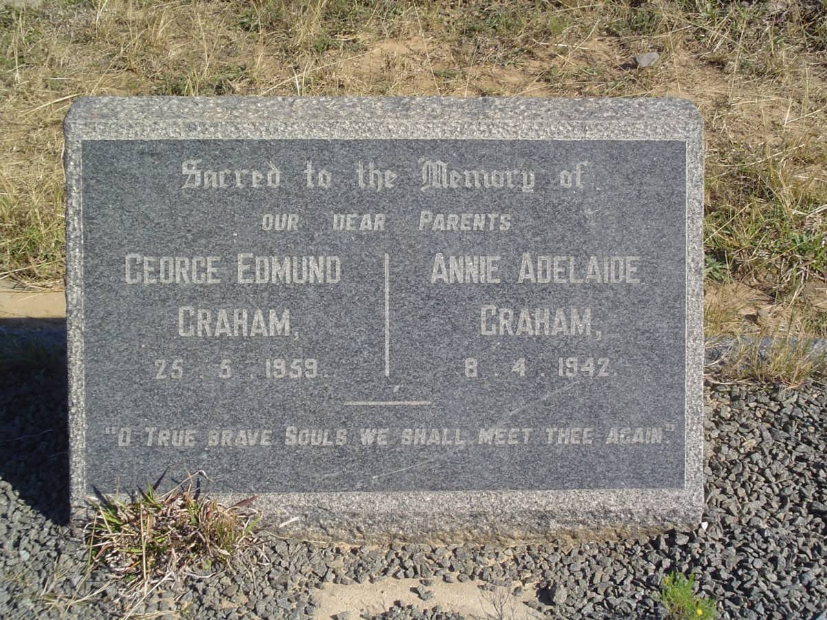 GRAHAM George Edmund -1959 &amp; Annie Adelaide -1942