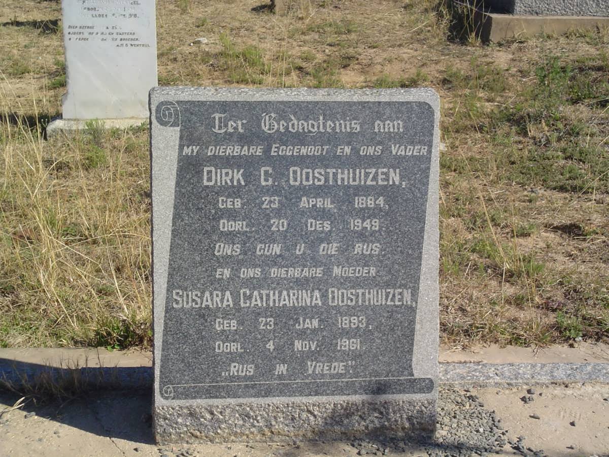 OOSTHUIZEN Dirk G. 1884-1949 &amp; Susara Catharina 1893-1961