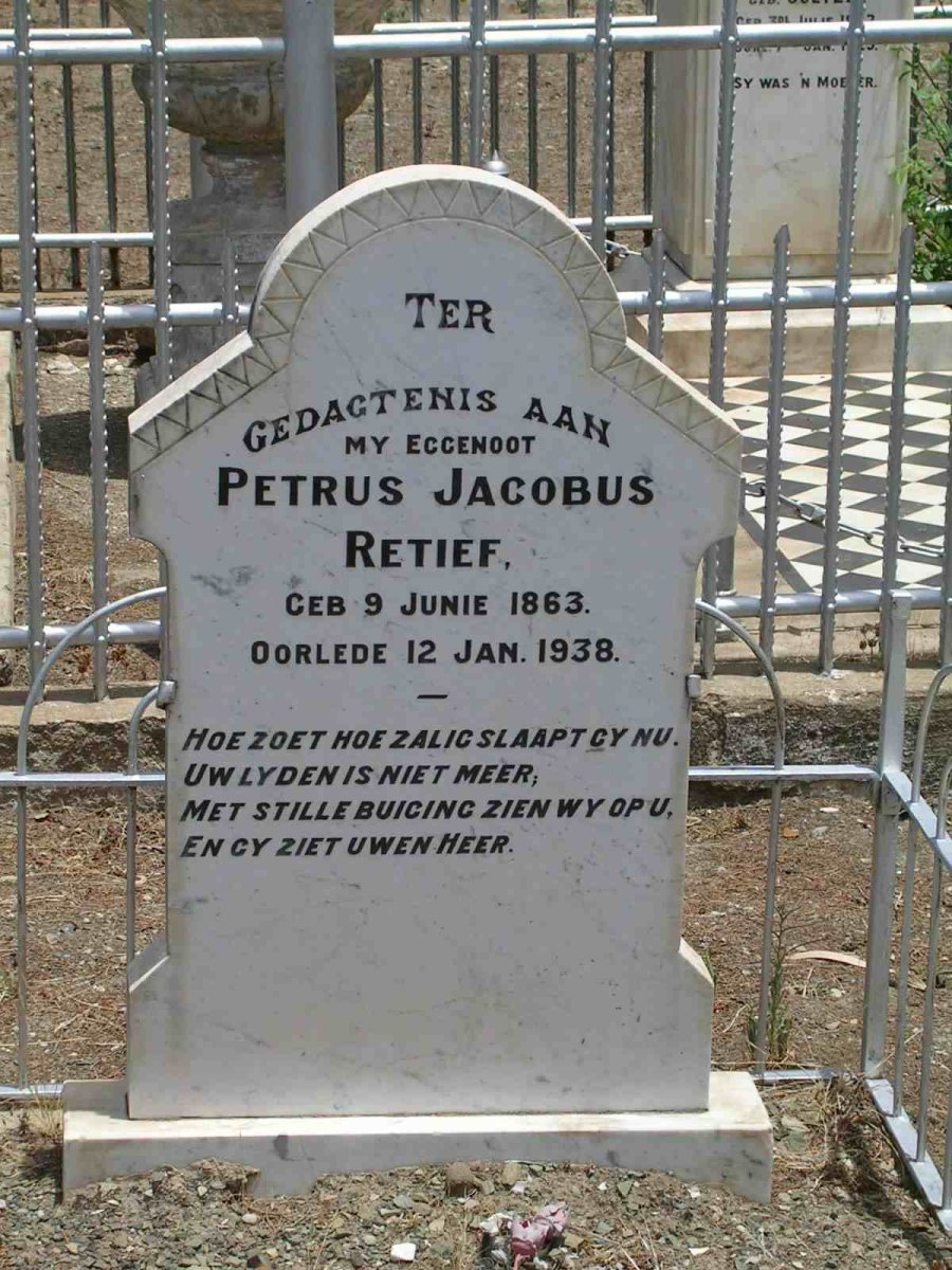 RETIEF Petrus Jacobus 1863-1938