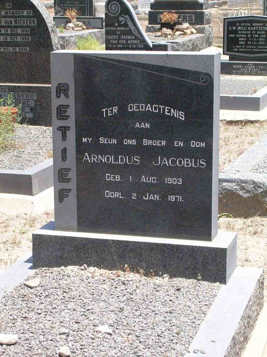 RETIEF Arnoldus Jacobus 1903-1971