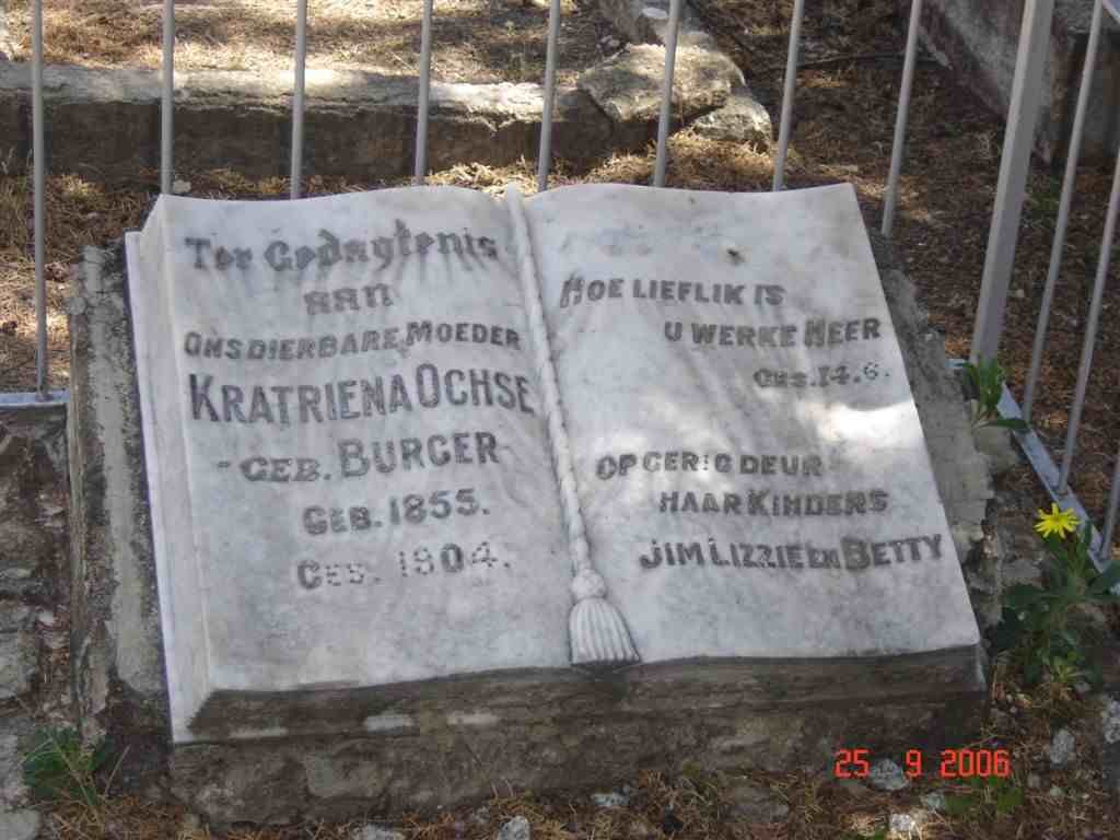 OCHSE Kratriena nee BURGER 1855-1904