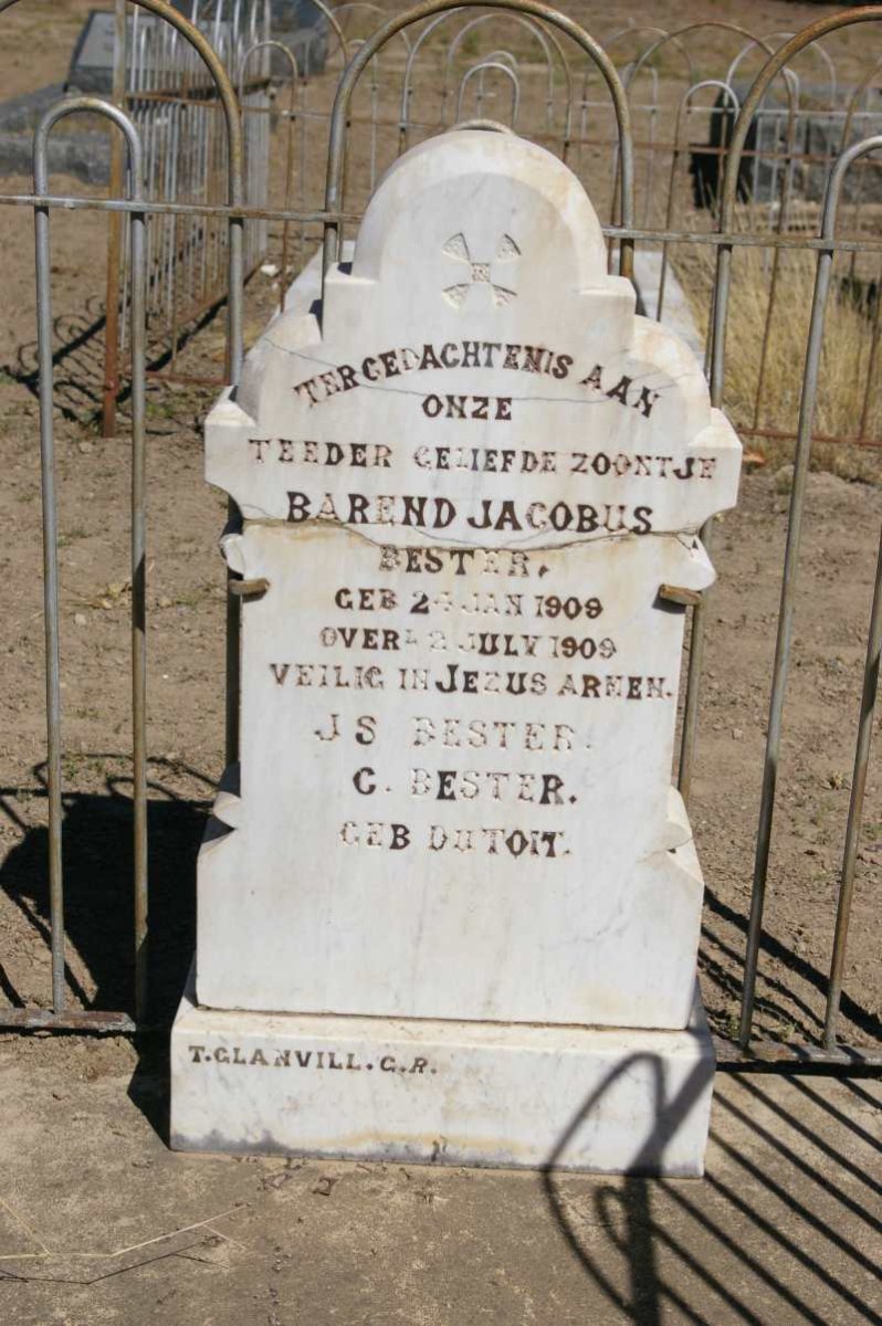 BESTER Barend Jacobus 1909-1909