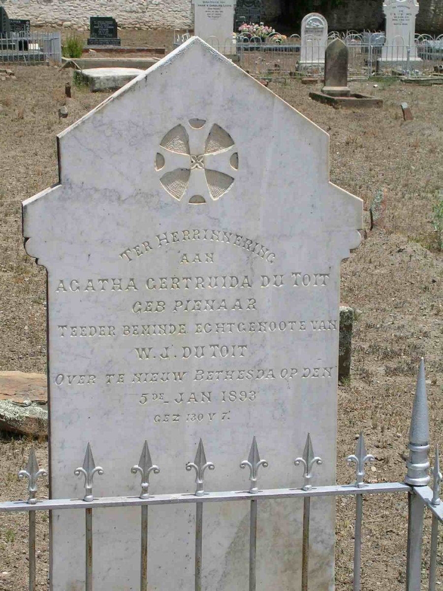 TOIT Agatha Gertruida, du nee PIENAAR  -1893