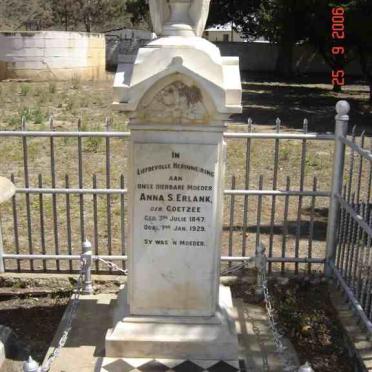 ERLANK Anna S. nee COETZEE 1847-1929