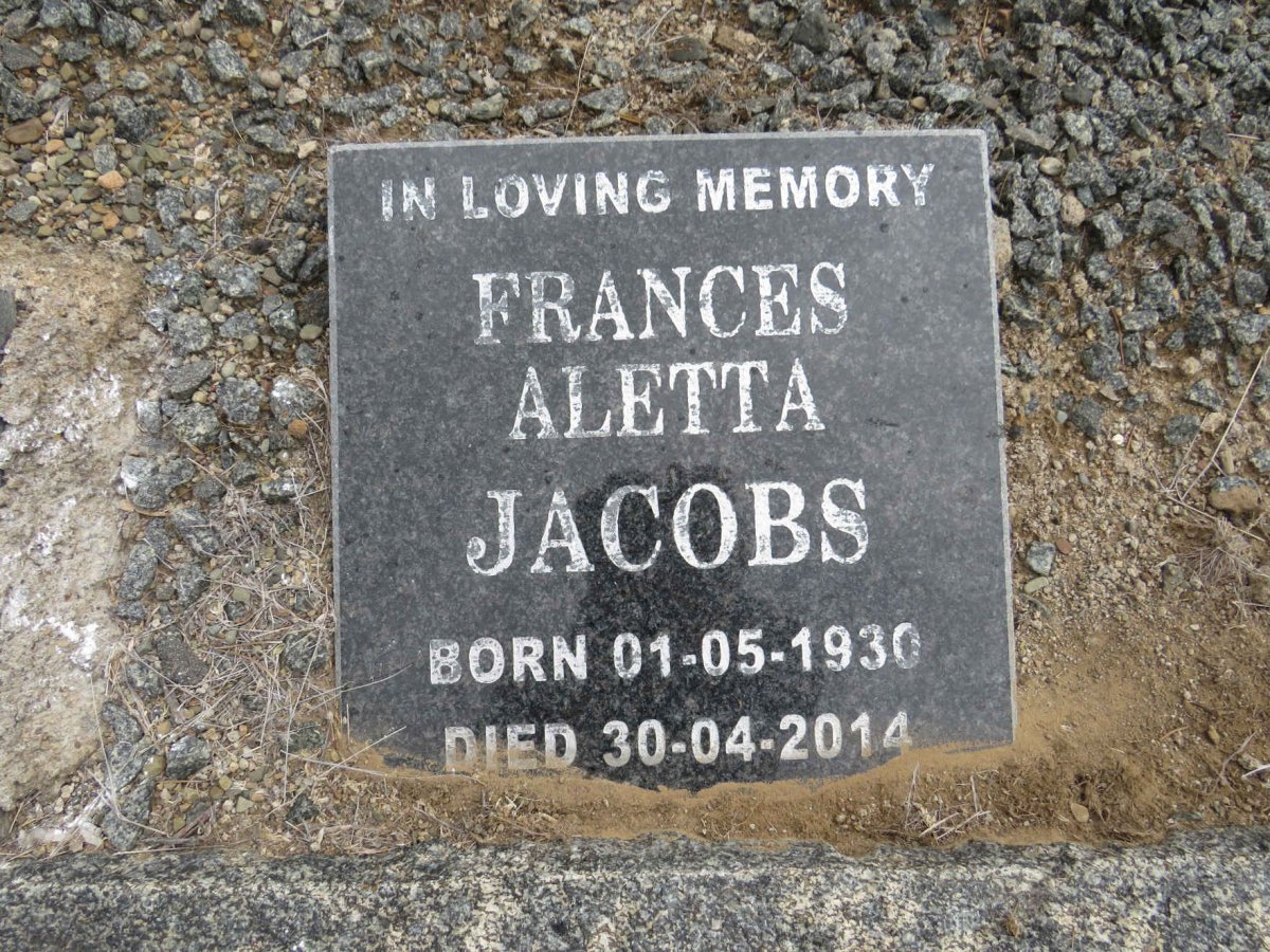 JACOBS Frances Aletta 1930-2014