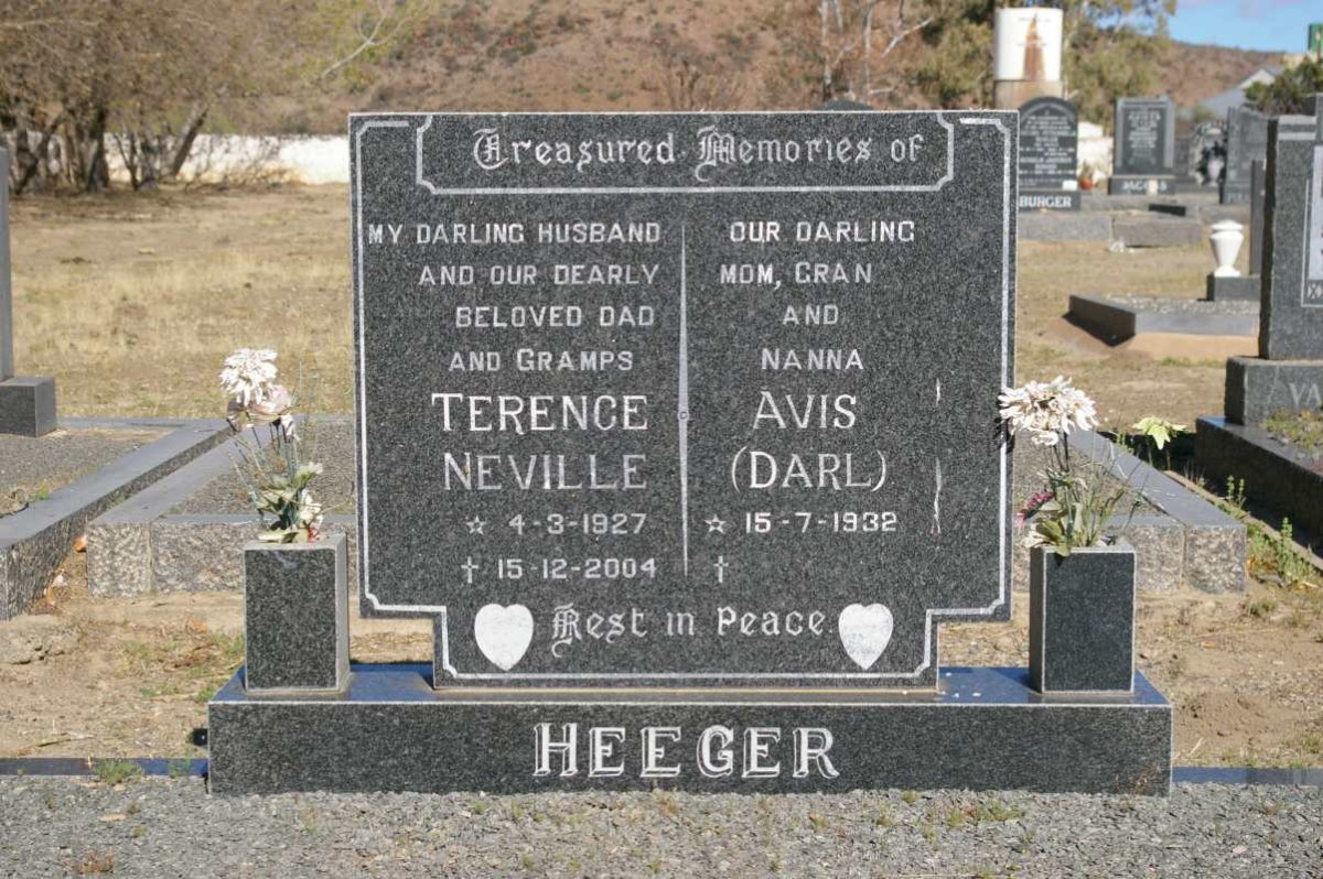 HEEGER Terence Neville 1927-2004 &amp; Avis 1932-