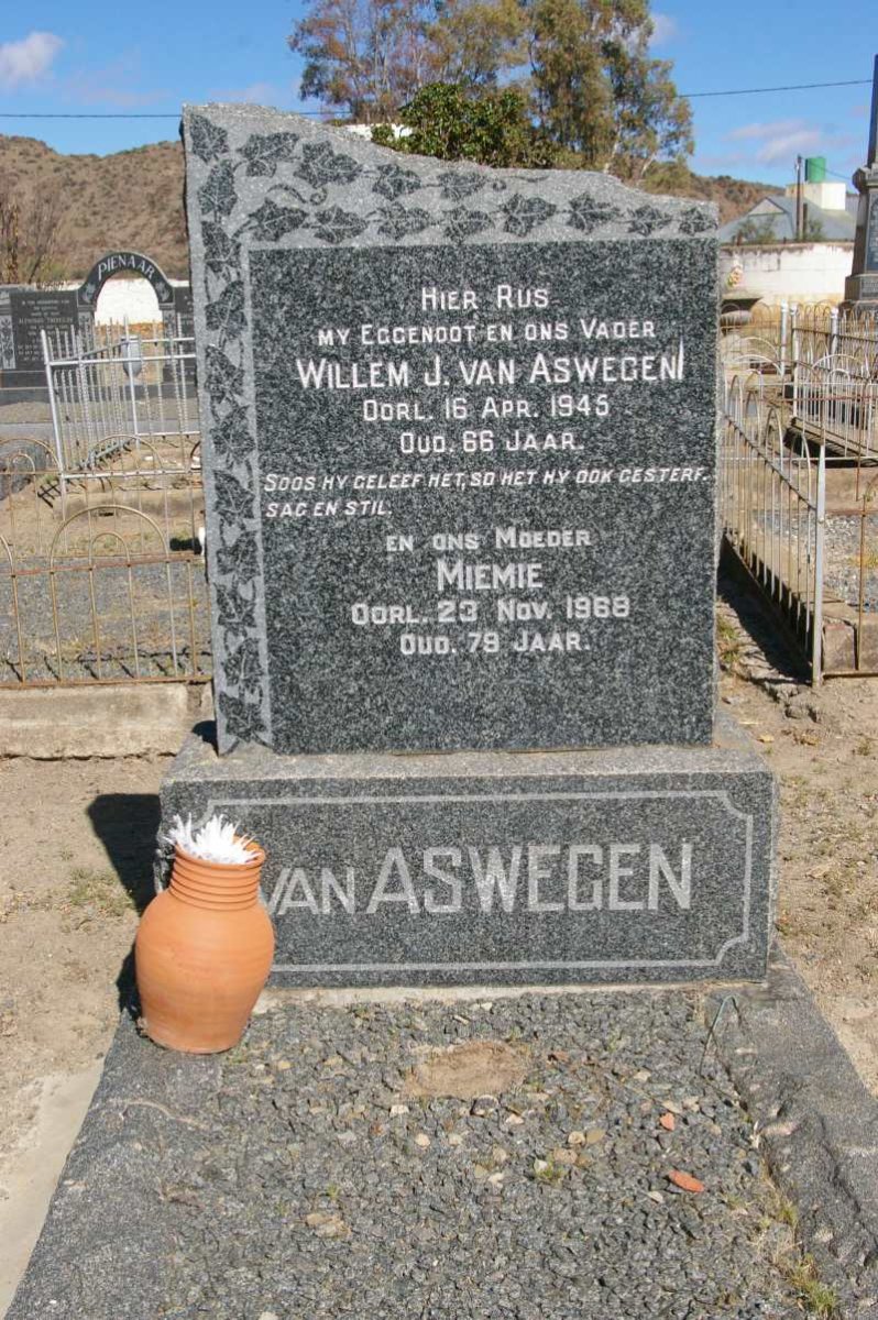 ASWEGEN Willem J., van  -1945 &amp; Miemie  -1968