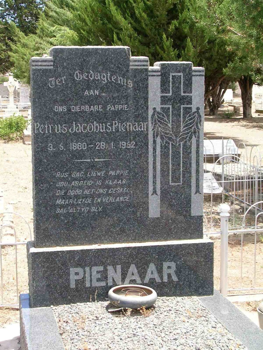 PIENAAR Petrus Jacobus 1880-1952