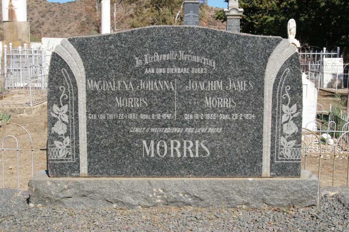 MORRIS Joachim James 1855-1934 &amp; Magdalena Johanna DU TOIT 1867-1947