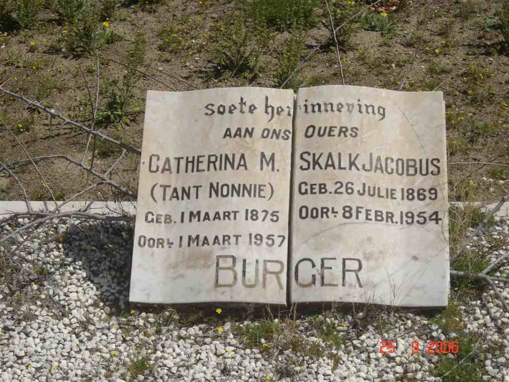 BURGER Skalk Jacobus 1869-1954 &amp; Catherina M. 1875-1957