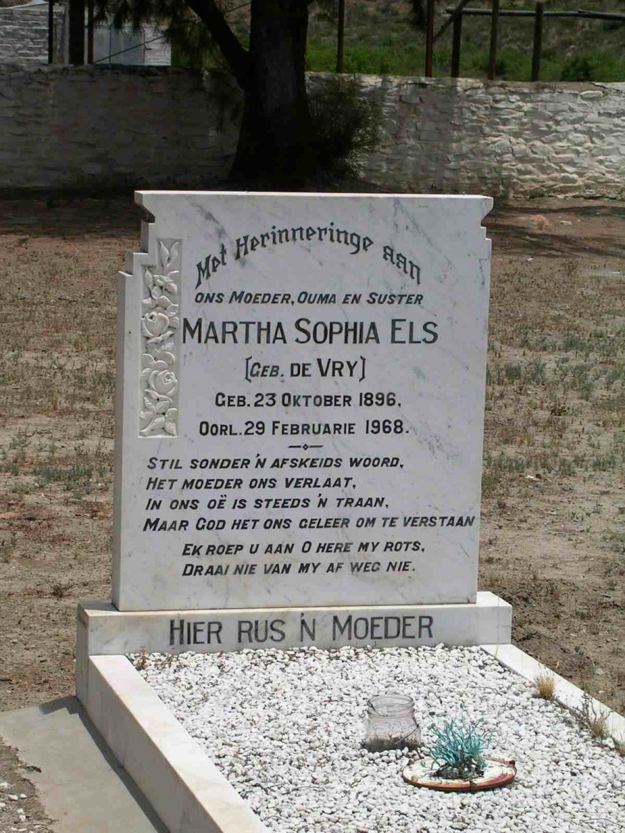 ELS Martha Sophia nee DE VRY 1896-1968