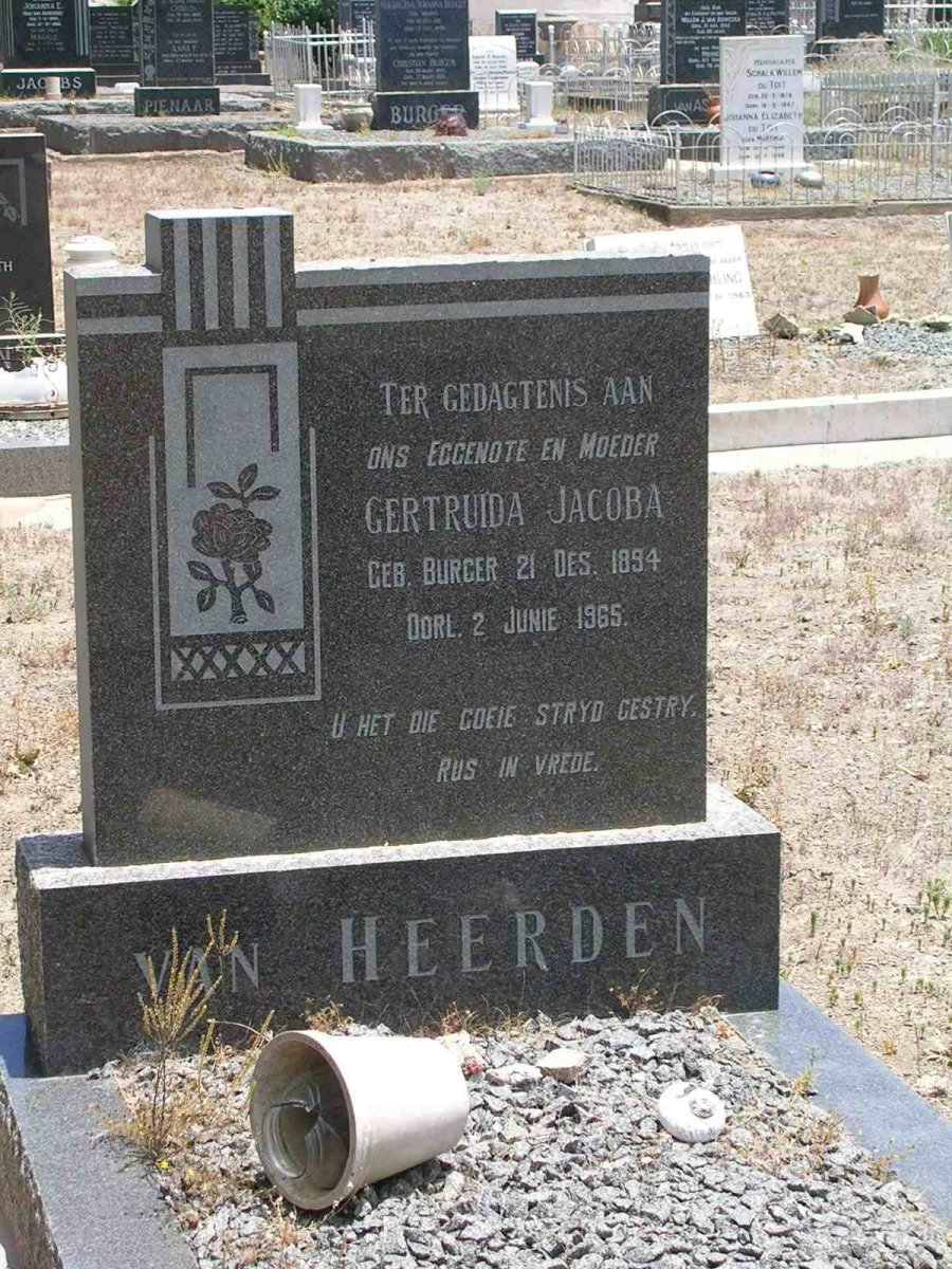 HEERDEN Gertruida Jacoba, van nee BURGER 1894-1965