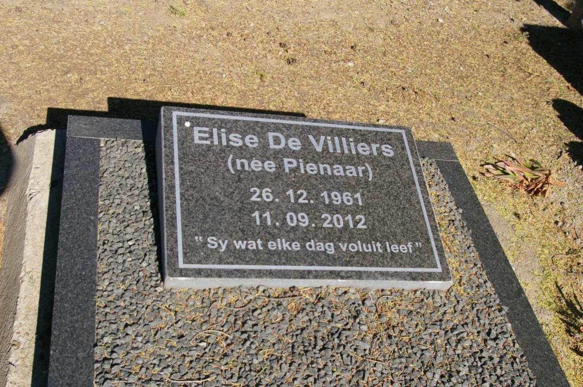 VILLIERS Elise, de nee PIENAAR 1961-2012