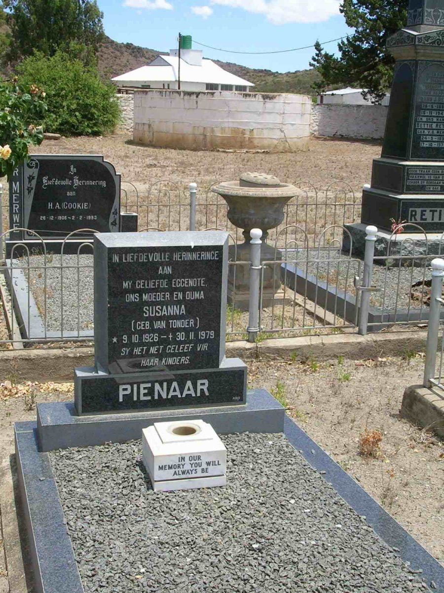 PIENAAR Susanna nee VAN TONDER 1926-1979