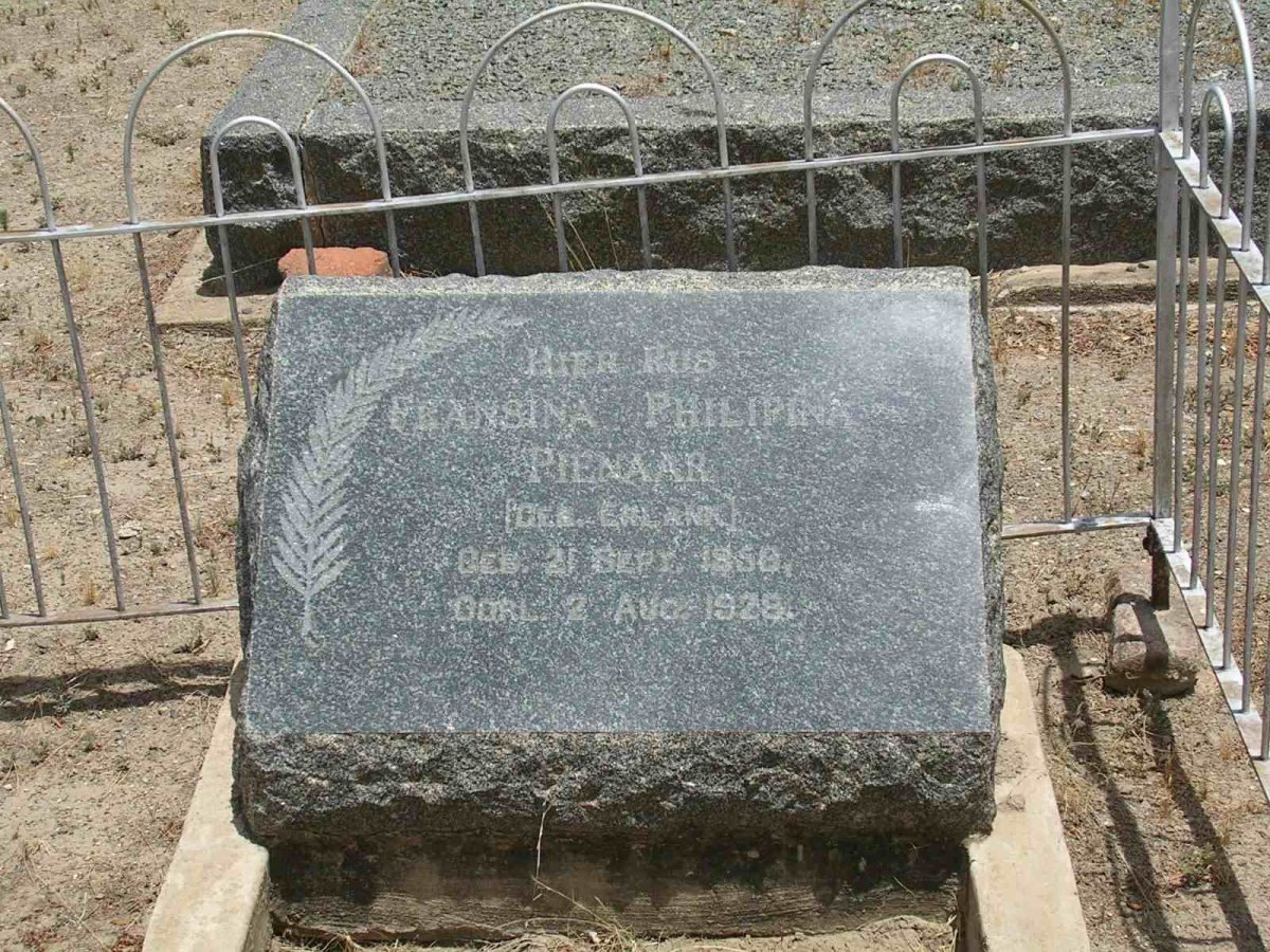PIENAAR Fransina Philipina nee ERLANK 1853-1928
