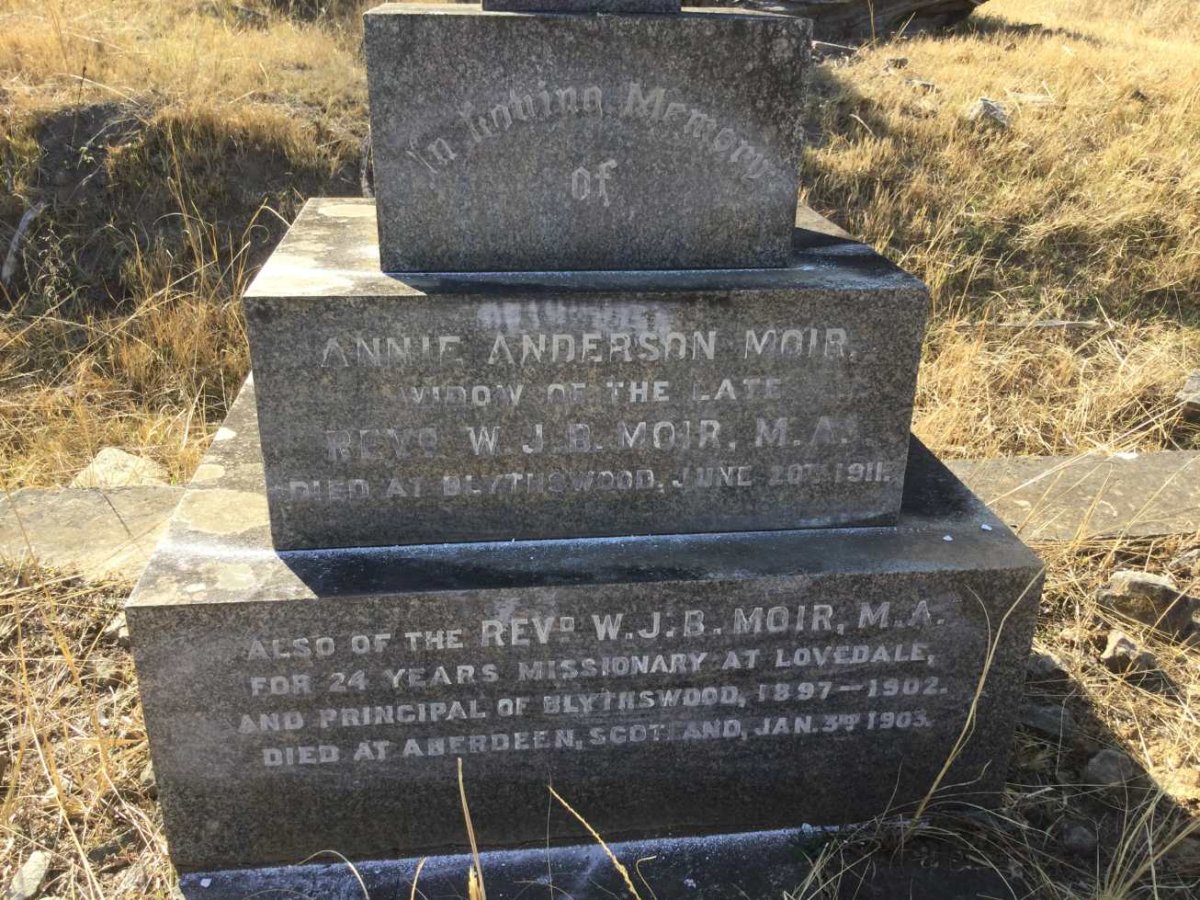 MOIR W.J.B. -1903 &amp; Annie ANDERSON -1911