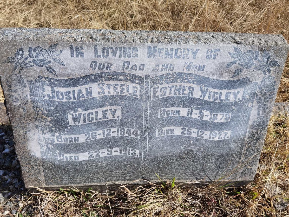WIGLEY Josiah Steele 1844-1913 &amp; Esther 1870-1927