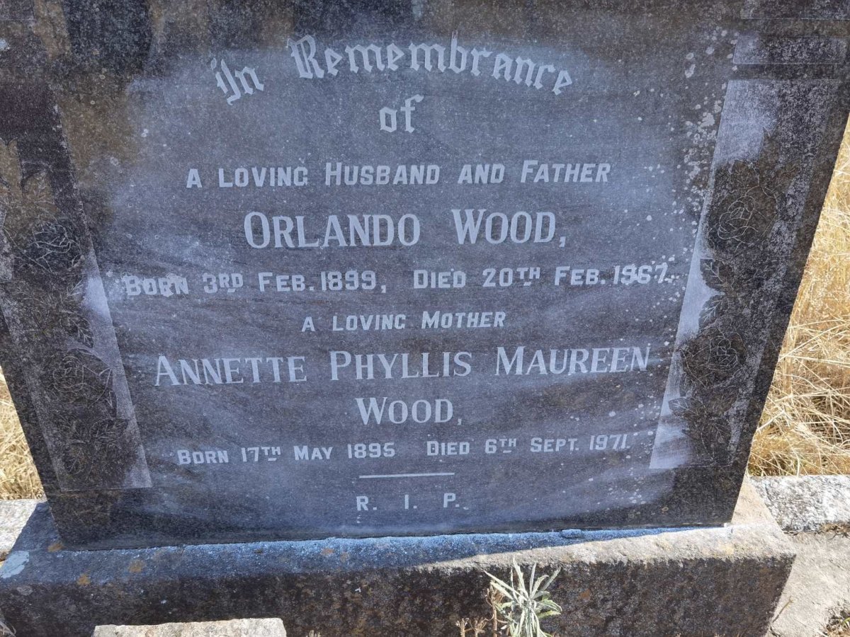 WOOD Orlando 1899-1967 &amp; Annette Phyllis Maureen 1895-1971